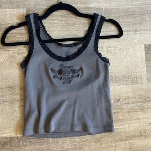Brandy Melville gray cropped graphic tank